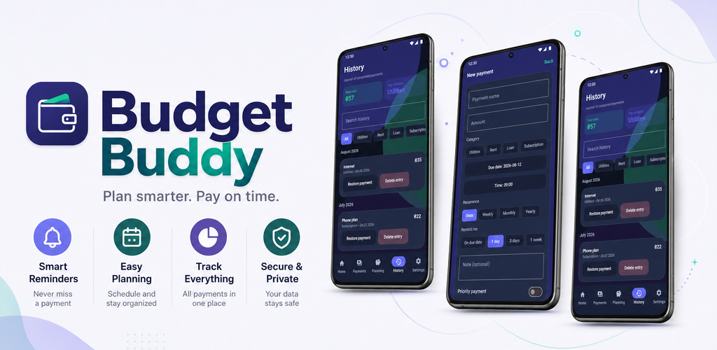 Budget Buddy application promotional banner